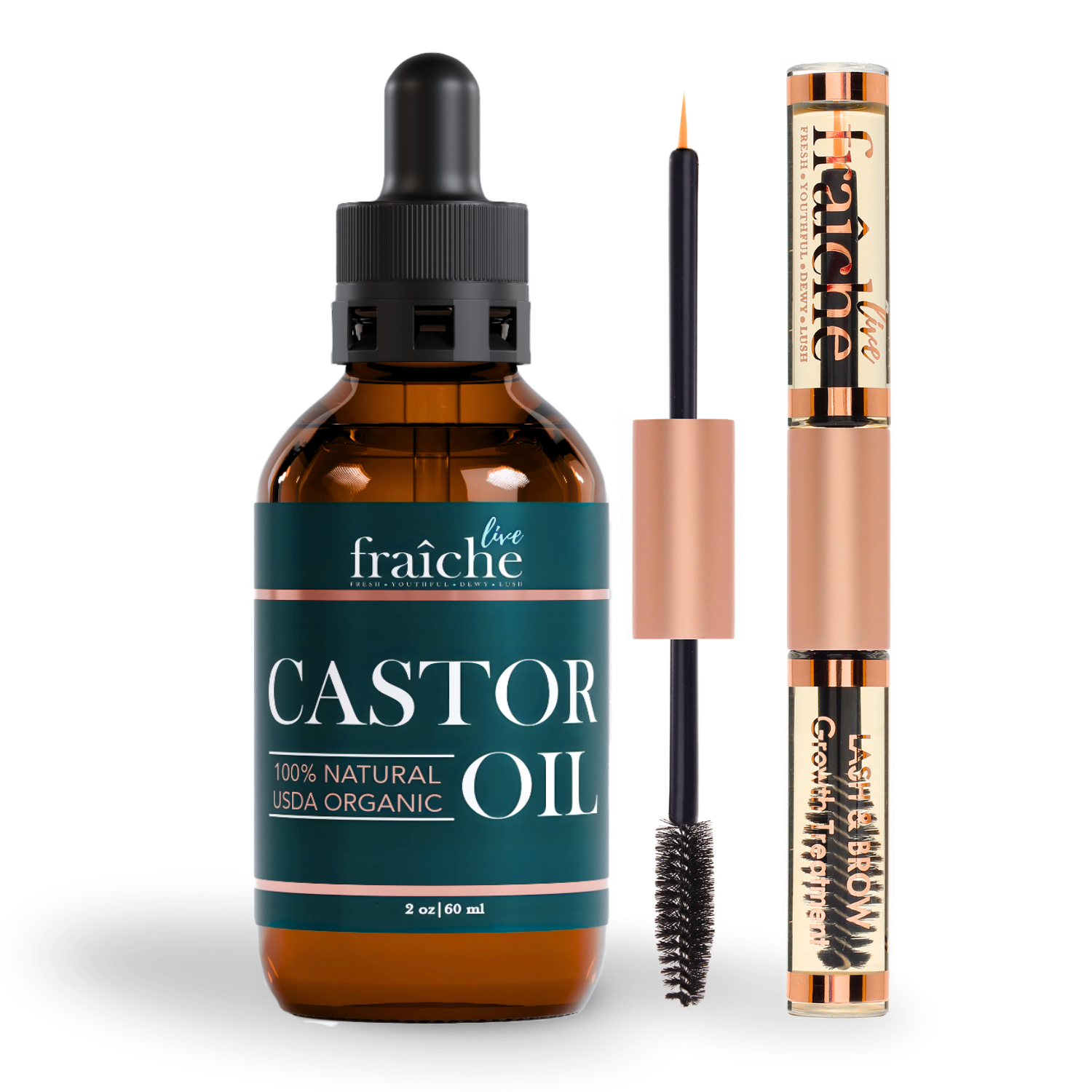 Organic Castor Oil Lash & Brow Serum + Bottle