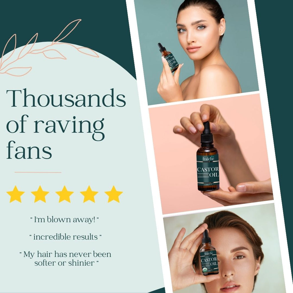 Castor Oil Combo Pack - Organic Eyelash and Eyebrow Growth Serum + 2oz Organic Castor Oil Bottle