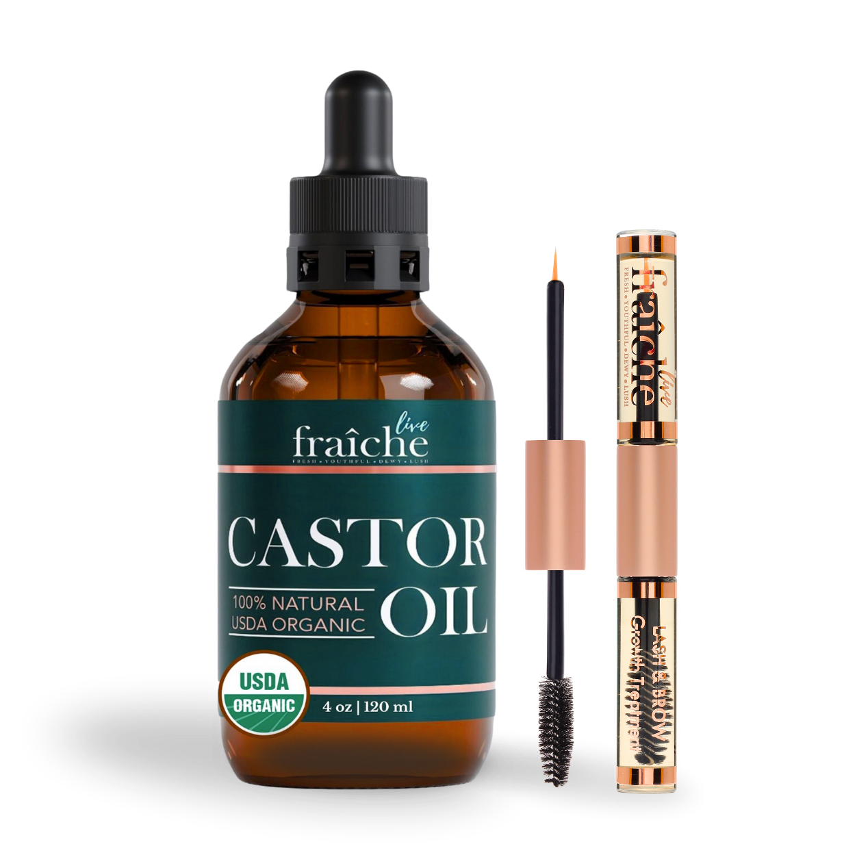 Organic Castor Oil Lash & Brow Serum + Bottle (2oz)