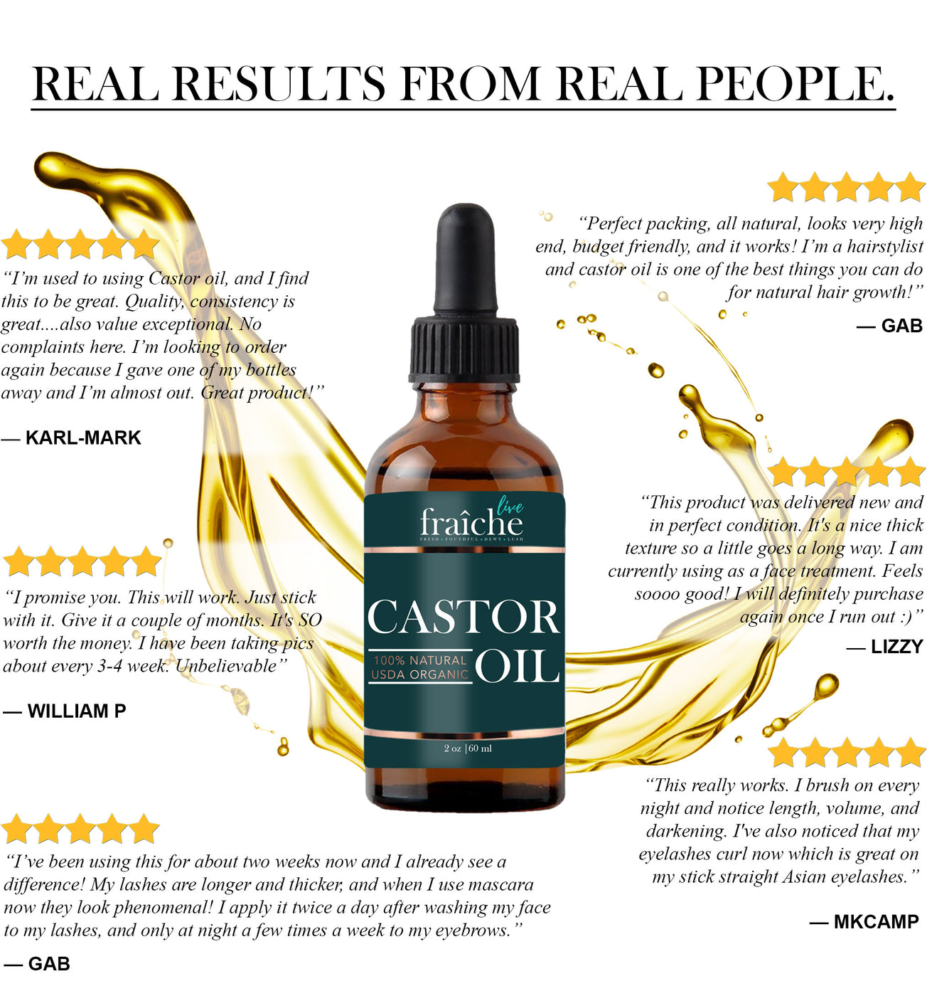 Organic Castor Oil for Hair Skin and Nails (2oz)